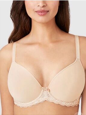Wacoal La Femme Plunge T-Shirt Bra in Sand Underwire Comfy Sexy - Size 38DDD